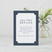 Elegant Navy Minimalist Border Begleitkarte (Stehend Vorderseite)