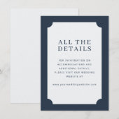 Elegant Navy Minimalist Border Begleitkarte (Vorne/Hinten)