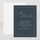 Elegant Navy Minimalist Calligraphy Begleitkarte (Vorne/Hinten)