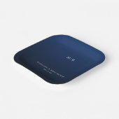 Elegant Navy Minimalist Initials Pappteller (Gewinkelt)