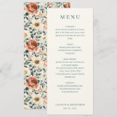 Elegant Navy Minimalist Menu Menükarte (Vorne/Hinten)