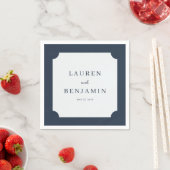 Elegant Navy Minimalist Names Serviette (Beispiel)