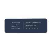 Elegant Navy Minimalistisches Skript Einfache Adre (Vorne)
