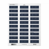 Elegant Navy Minimalistisches Skript Einfache Adre (Vorne)