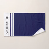 Elegant Navy Mit Monogramm Name  Badhandtuch Set (Handtuch)