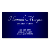 Elegant Navy Ombre Magnetische Visitenkarte (Vorderseite)