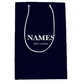 Elegant Navy Personalisiert Name Gift Bag Mittlere Geschenktüte