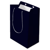 Elegant Navy Personalisiert Name Gift Bag Mittlere Geschenktüte (Rückseite Schrägansicht)