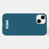 Elegant Navy Personalisierter Name Case-Mate iPhone Hülle (Rückseite (Horizontal))