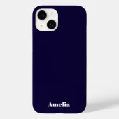 Elegant Navy Personalisierter Name Case-Mate iPhone Hülle (Rückseite)