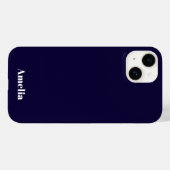Elegant Navy Personalisierter Name Case-Mate iPhone Hülle (Rückseite (Horizontal))