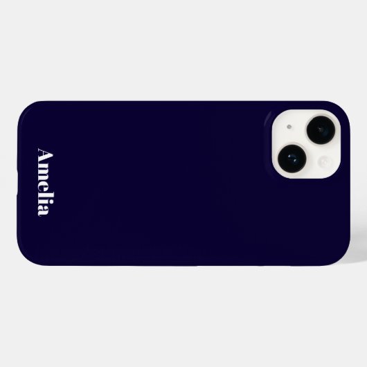 Elegant Navy Personalisierter Name Case-Mate iPhone Hülle (Rückseite (Horizontal))