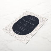 Elegant Navy Polka Dot Wedding Invitation Folieneinladung (Gedreht)