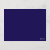  elegant navy purple wedding invitation postkarte (Rückseite)