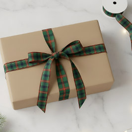 Elegant Navy Red & Green Tartan Plaid Christmas Satinband