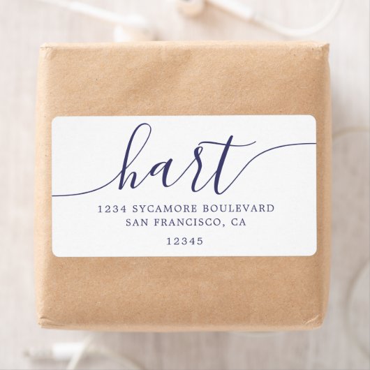 Elegant Navy Script Family Address (Insitu)