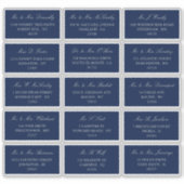 Elegant Navy & Silver Wedding individuelle Adresse Aufkleber (Vorderseite)