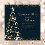 Elegant Navy Sparkle Weihnachtsbaum Party Einladung<br><div class="desc">Elegante Navy Sparkle Weihnachtsbaum Party Einladung. Dieses Design besticht durch ein elegantes Winterdesign mit einem goldglänzenden Weihnachtsbaum auf marineblau blauen Urlaubshintergrund. Ideal für eine Firmenfeier. Personalisieren Sie dieses individuelle Design mit Ihren eigenen Party-Details.</div>