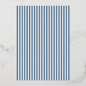 Elegant Navy Striped Wedding Invitation Folieneinladung (Rückseite)