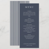 Elegant Navy Typographic Menu Menükarte (Vorne/Hinten)