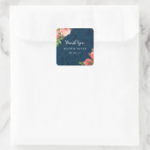 Elegant Navy und Coral Danke Stickers (Tasche)