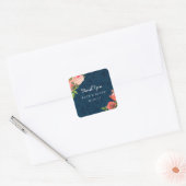 Elegant Navy und Coral Danke Stickers (Umschlag)
