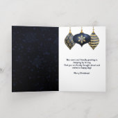 Elegant Navy und Gold Bauble Frohe Weihnachten (Innen Abgelegt)