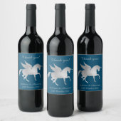 ELEGANT NAVY UNICORN CUSTOMIZABLE WEINETIKETT (Flaschen)