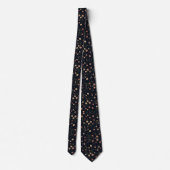 Elegant Navy Vintage Floral Tie Pattern Krawatte (Rückseite)