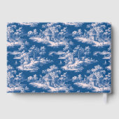 Elegant Navy Vintage Pastoral Scene Gästebuch (Rückseite)