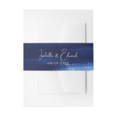 Elegant Navy Wasserfarbe Paint Strokes Wedding Einladungsbanderole (Vorderseite Beispiel)