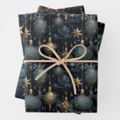 Elegant Navy Weihnachten Geschenkpapier Set (Beispiel)