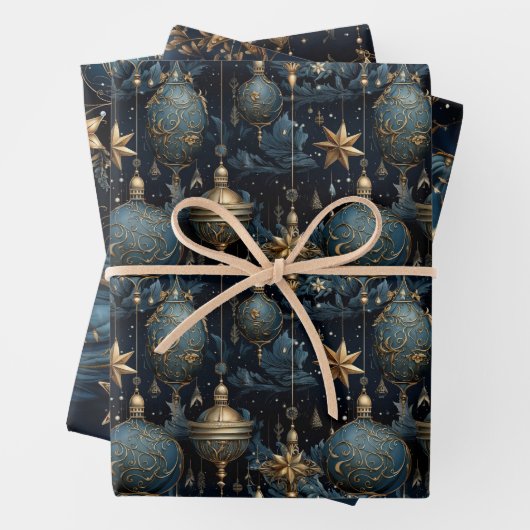 Elegant Navy Weihnachten Geschenkpapier Set (Beispiel)