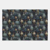 Elegant Navy Weihnachten Geschenkpapier Set (Vorderseite)