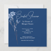 Elegant Navy Wildblume White Script Brautparty (Vorderseite)
