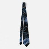 Elegant Neck Tie Agate Navy Blue Gold Glitzer Krawatte (Rückseite)