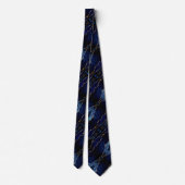 Elegant Neck Tie mit Agate Navy Blue Gold Marmor Krawatte (Rückseite)