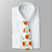 Elegant Neck Tie Roter Mohn Blume Krawatte (Gebunden)