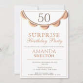 Elegant Necklace 50. Überraschung Geburtstagsparty Einladung (Vorderseite)