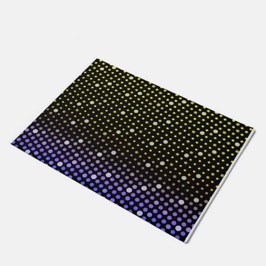 Elegant Neon Glowing polka dots glitter pattern Fußmatte (Schrägansicht)