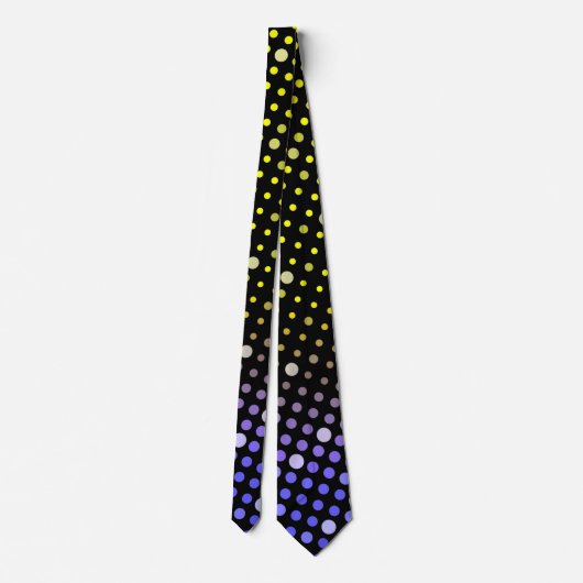 Elegant Neon Glowing polka dots glitter pattern Krawatte (Rückseite)