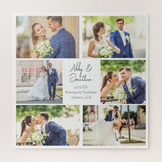 Elegant, neu verheiratet, Foto Collage Wedding Jah Puzzle (Vertikal)