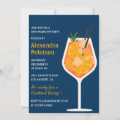 Elegant Neujahr Einladung Cocktail Modern (Vorderseite)