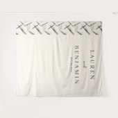 Elegant Neutral Abstract Lines Wandteppich (Vorderseite (Horizontal))