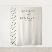 Elegant Neutral Abstract Lines Wandteppich (Vorderseite)