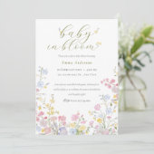 Elegant Neutral Baby in Bloom Baby Shower Einladung (Stehend Vorderseite)