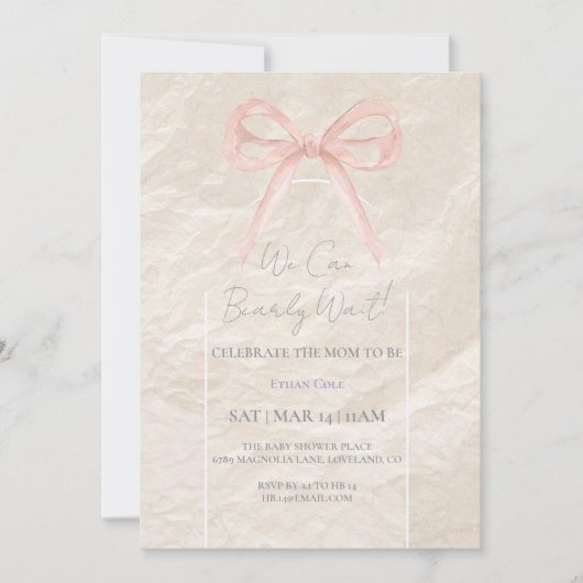 Elegant Neutral Baby Shower Invitation – Minimalis (Vorderseite)