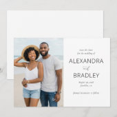 Elegant Neutral Beach Photo Save The Date (Vorne/Hinten)
