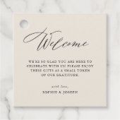 Elegant neutral | Begrüßungsbeutel Geschenkanhänger (Vorderseite)