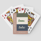 Elegant Neutral Color Wedding /Personalized Couple Spielkarten (Rückseite)